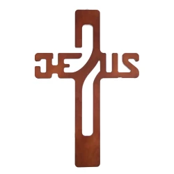 Krzyż drewniany frezowany Jezus 80 cm